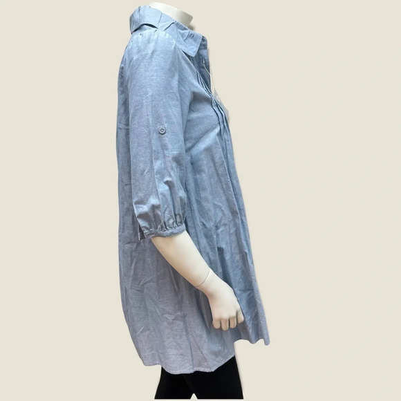 OLIVE des Olive Blue Button Down Tunic Dress - Picture 3 of 4
